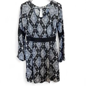Charlotte Russe Boho Print Long Sleeve Mini Dress |‎ M